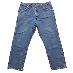 Grunge Vintage Vibe Relaxed Fit Denim Jeans Mens 40x30 Blue Wrangler 31MWZPW